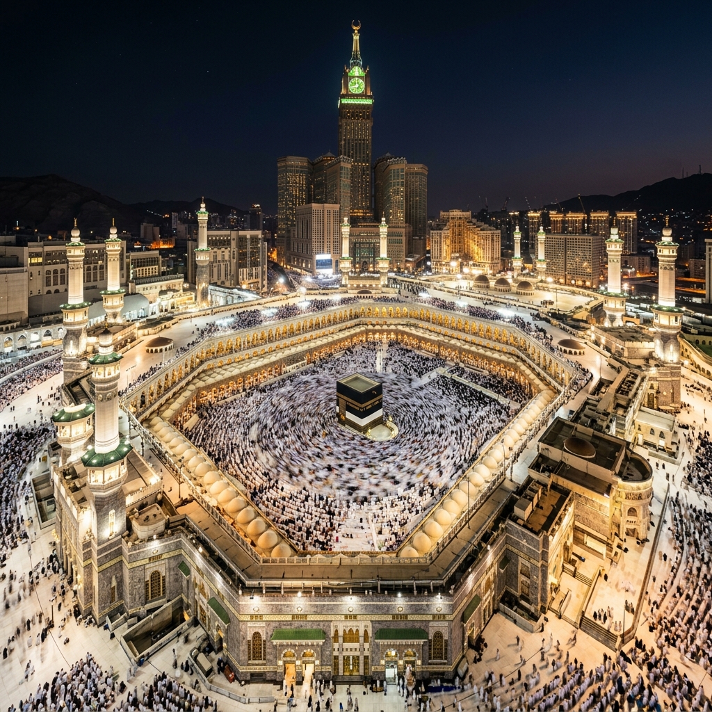 Jamaah melaksanakan tawaf di Masjidil Haram